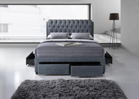 Artisan Rosetta Dark Grey Fabric 4 Drawer Bed