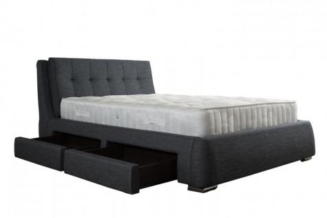 Artisan Rosemary Dark Grey Fabric 4 Drawer Bed